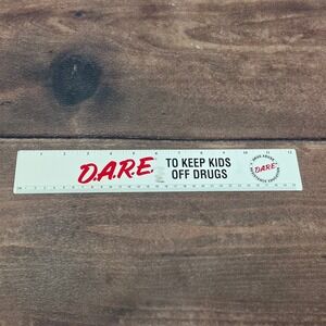 D.A.R.E. Ruler Kids 12 Inch White Good Vintage 8 Ways To Say No Drug Awareness